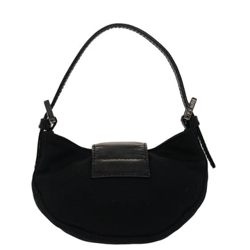 FENDI Mini Mamma Baguette Pouch Nylon Leather Black  47384