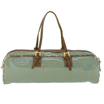 FENDI Zucchino Canvas Hand Bag Coated Canvas Light Blue  48018