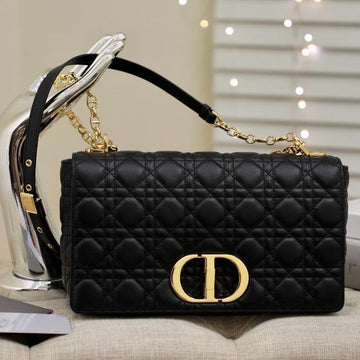 LARGE CARO BAG 28 BLACK SUPPLE CANNAGE CALFSKIN By House Of Sarah