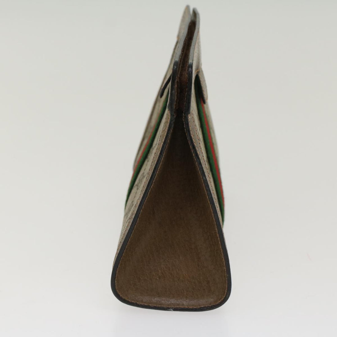 GUCCI GG Canvas Web Sherry Line Clutch Bag Beige Red Green 89.01.001  48199