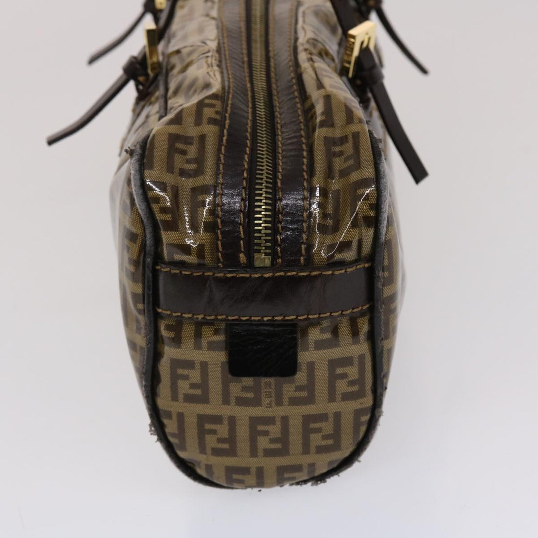 FENDI Zucchino Canvas Hand Bag Coated Canvas Brown  49107