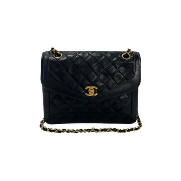 CHANEL Shoulder Bag lambskin black Matrasse