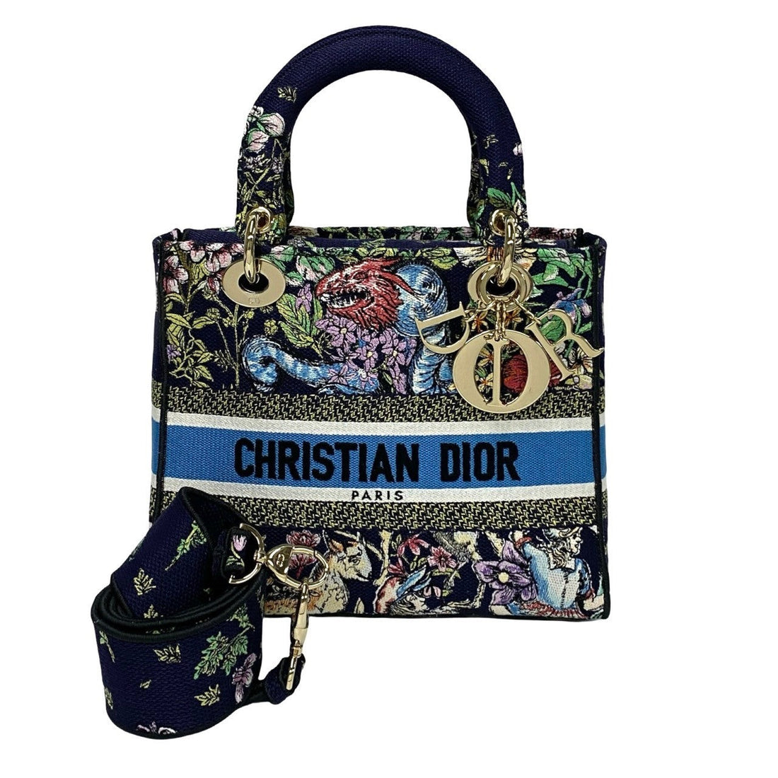 Christian Dior Lady Dior Canvas 2way Shoulder Bag
