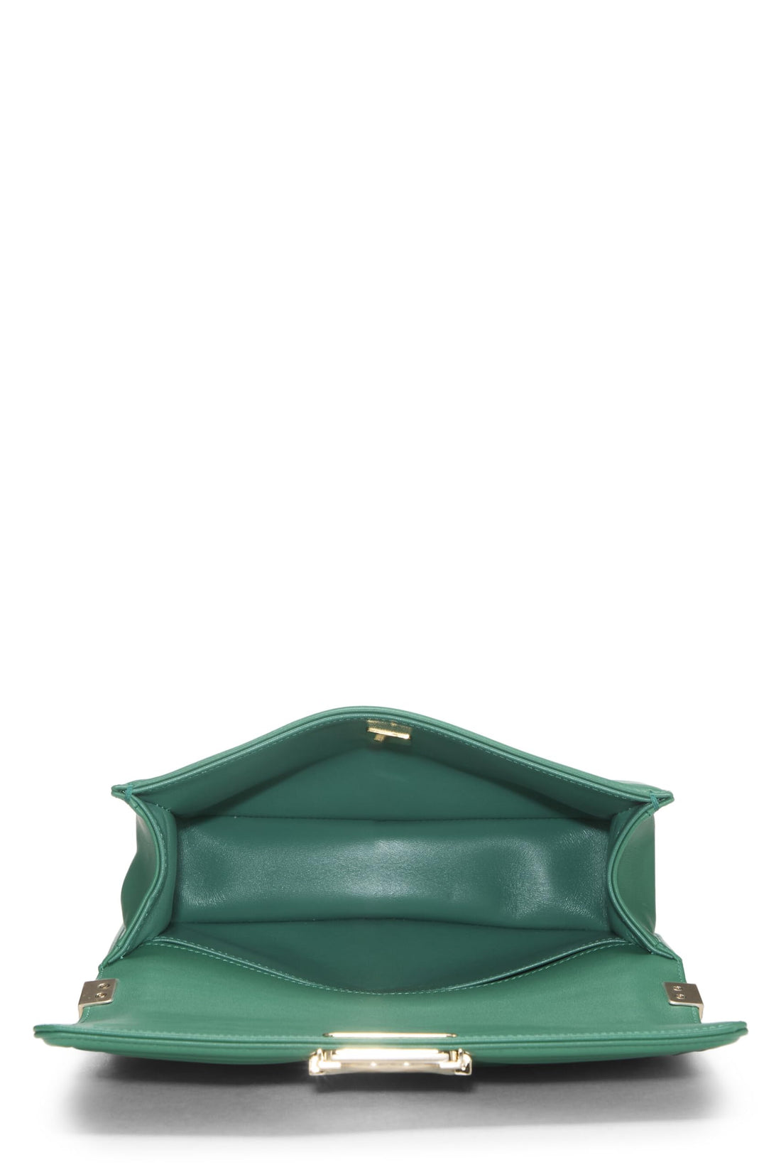 Chanel,  Green Quilted Lambskin Boy Bag Medium, Green