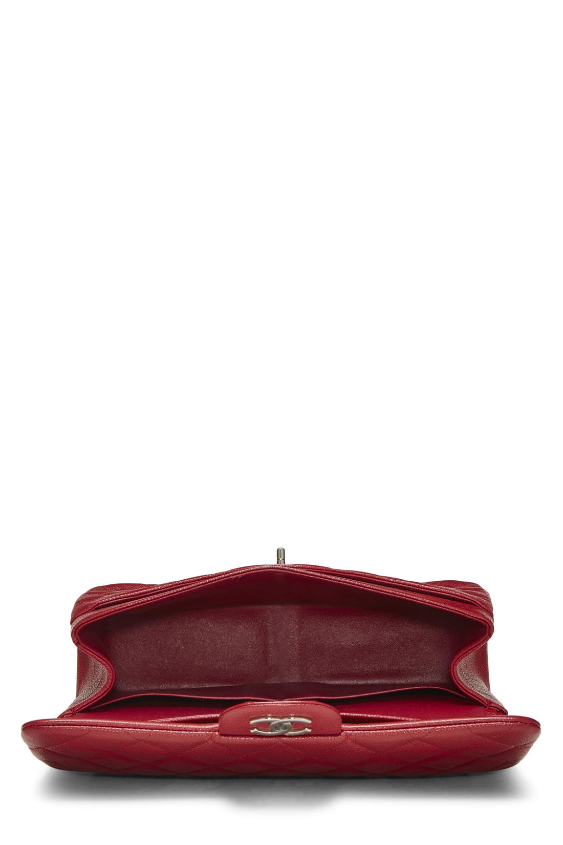 Chanel,  Red Quilted Caviar New Classic Double Flap Jumbo, Red