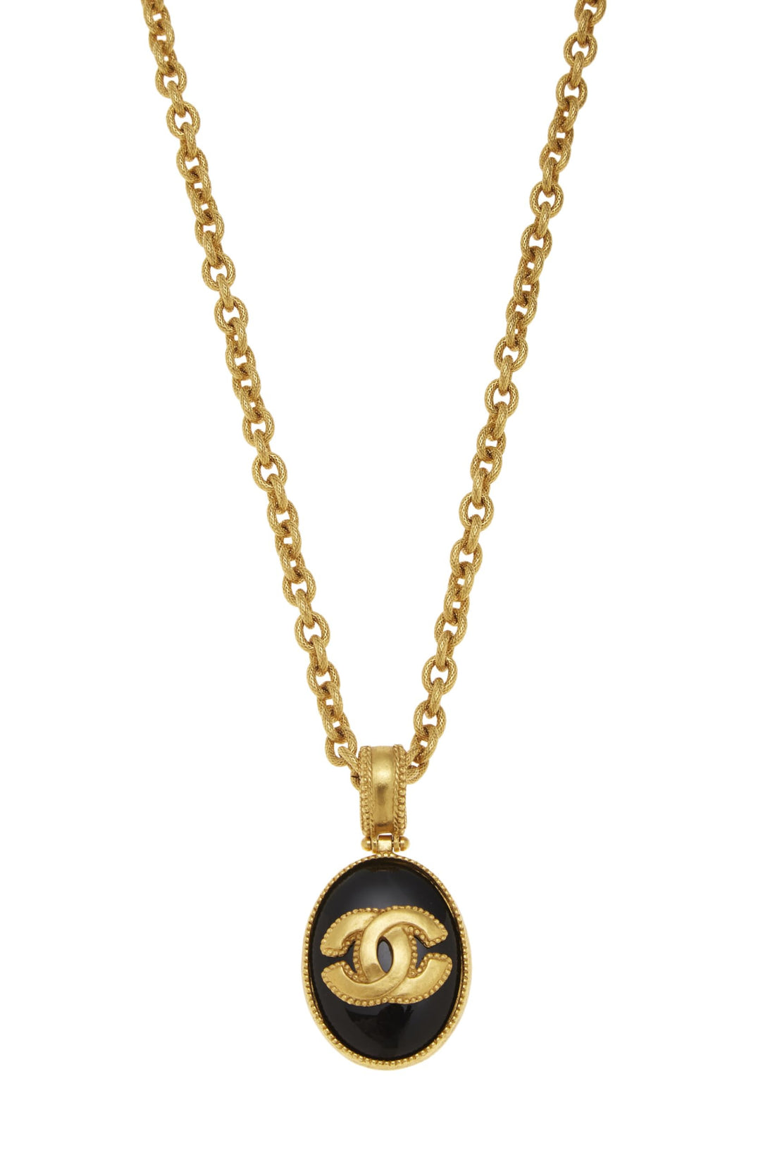 Chanel,  Gold & Black Enamel 'CC' Necklace, Black