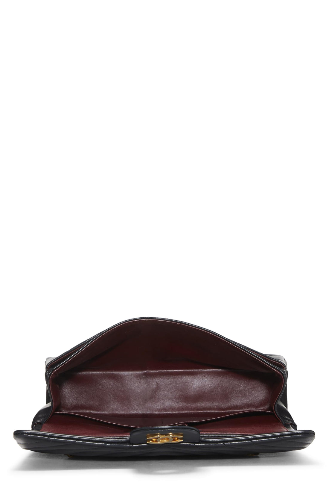 Chanel,  Black Chevron Lambskin Classic Double Flap Medium, Black
