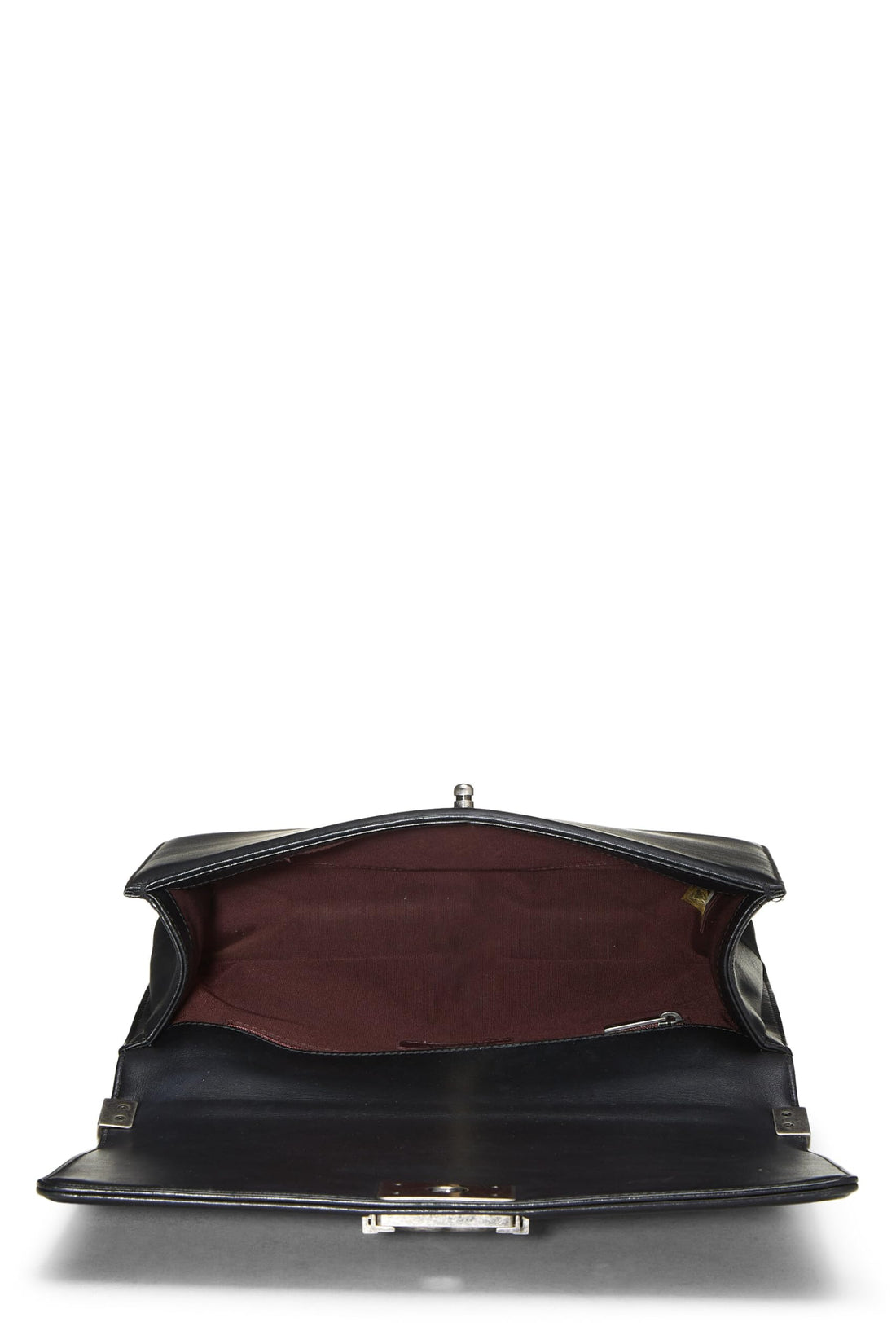 Chanel,  Black Chevron Calfskin Boy Bag Medium, Black