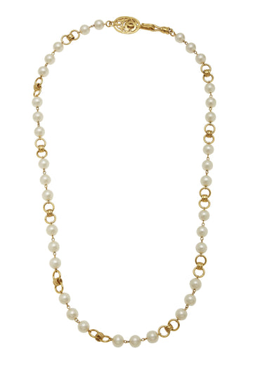 Chanel,  Faux Pearl & Gold Necklace, Gold