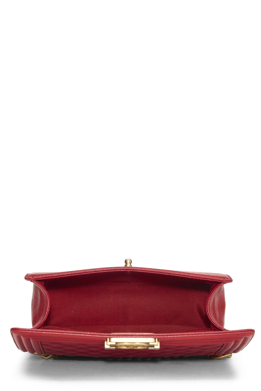 Chanel,  Red Quilted Caviar Boy Bag Medium, Red