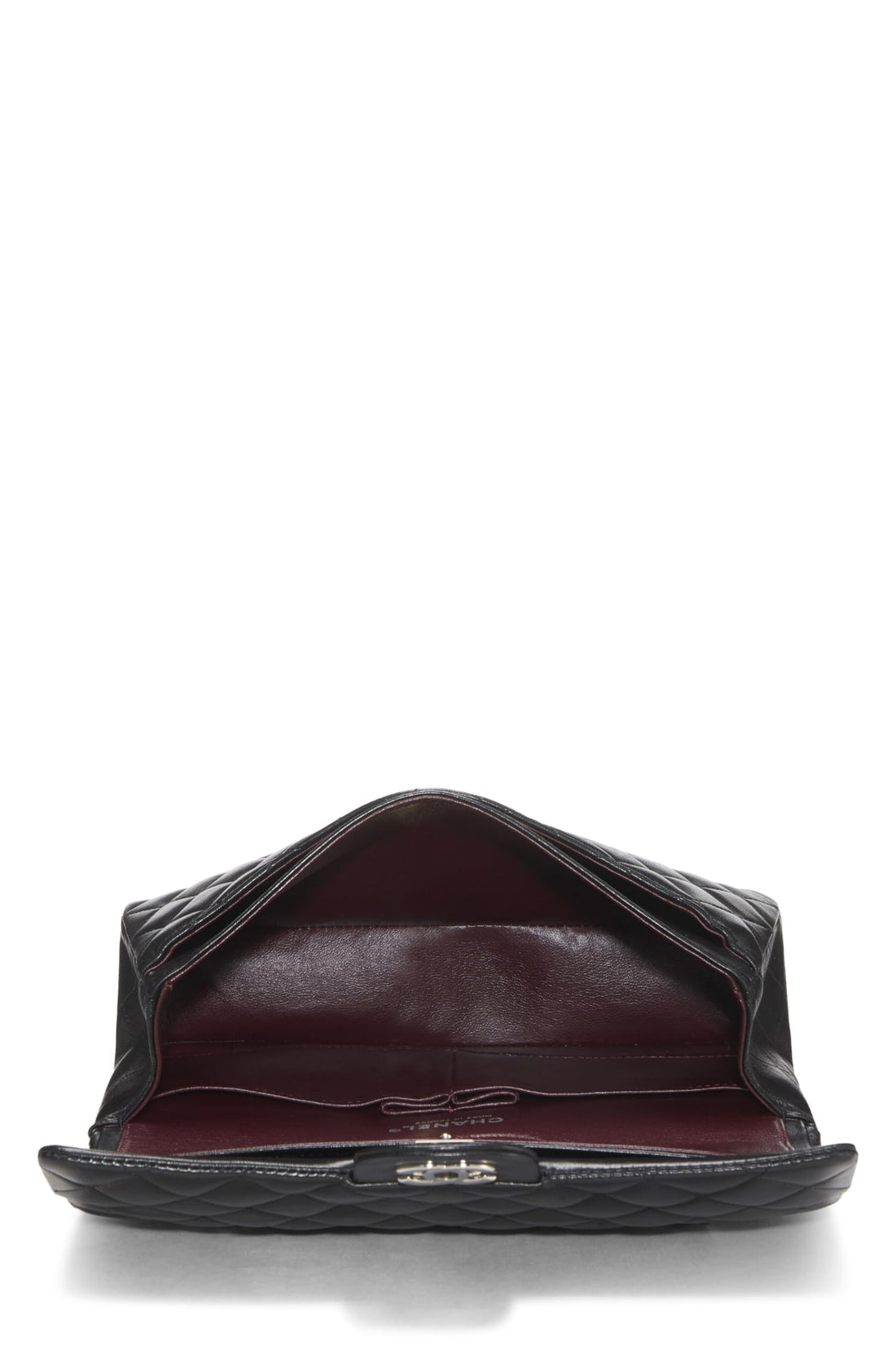 Chanel,  Black Quilted Lambskin Classic Double Flap Medium, Black
