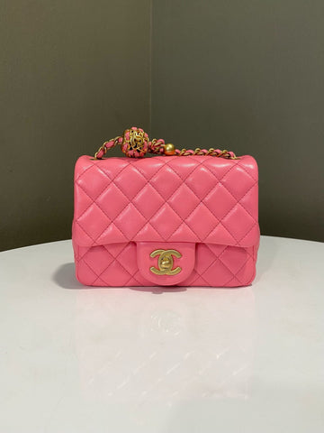 Chanel Pearl Crush Mini Square Pink Lambskin
