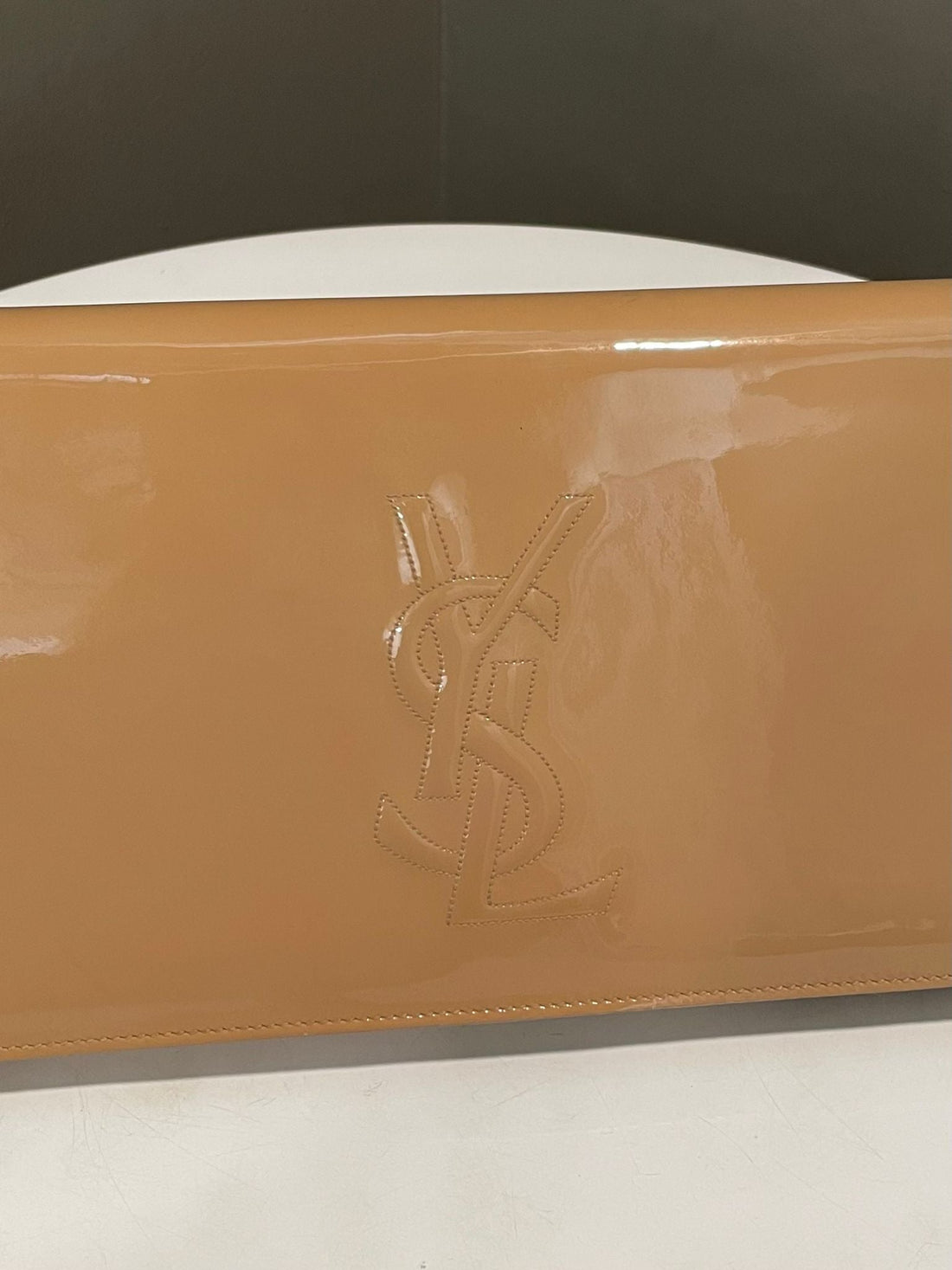 Saint Laurent Belle Clutch Beige Patent