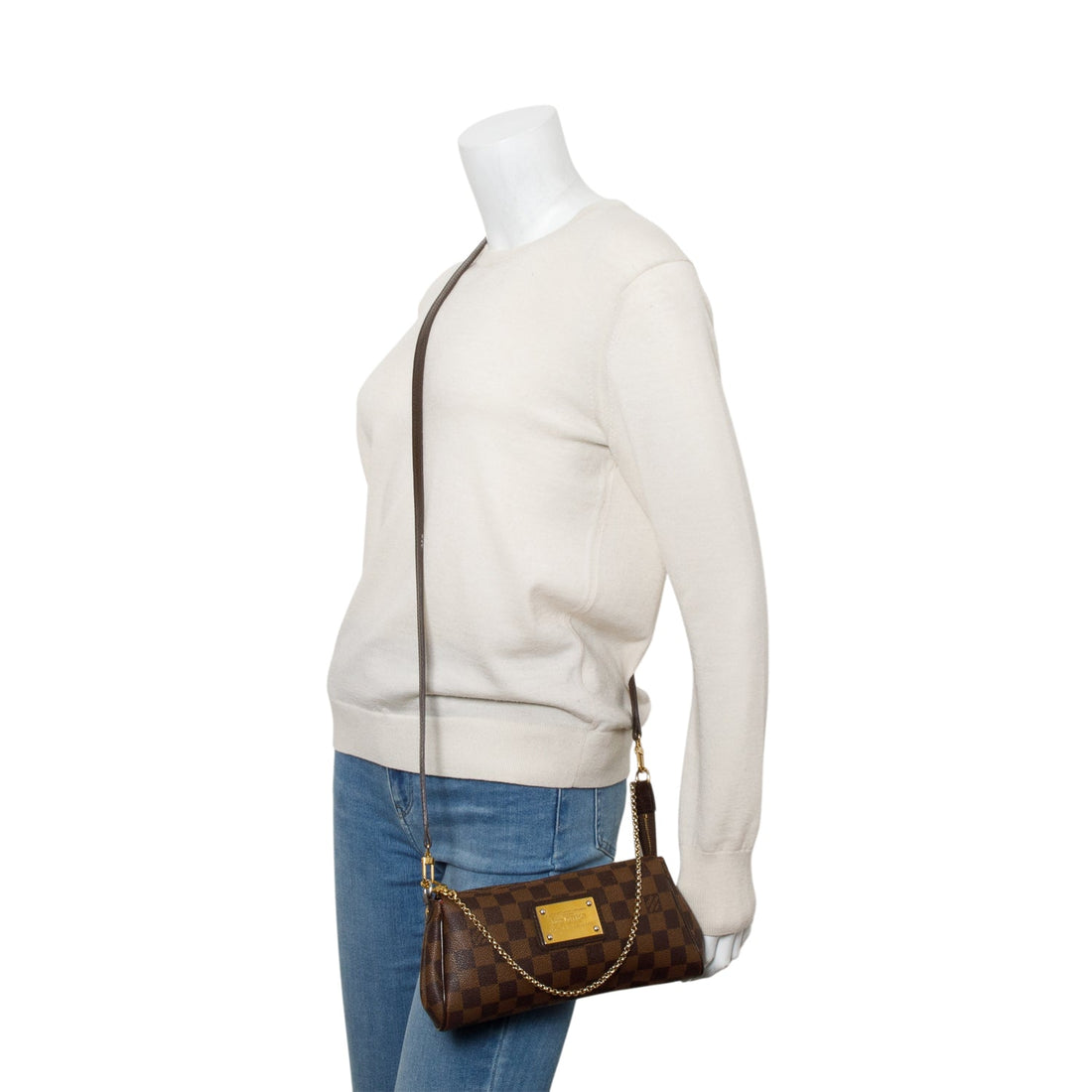 Louis Vuitton Damier Ebene Eva Clutch w/ Straps