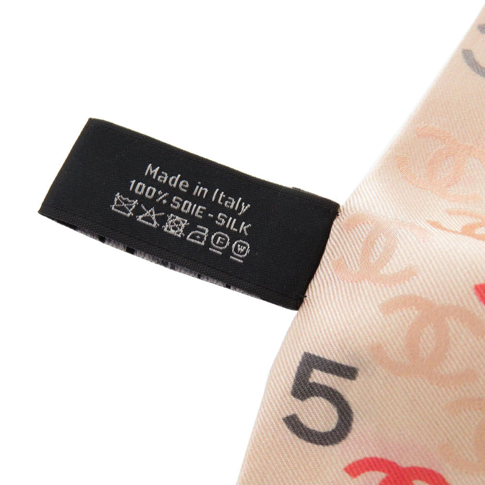 CHANEL scarf silk pink COCO Mark Clover