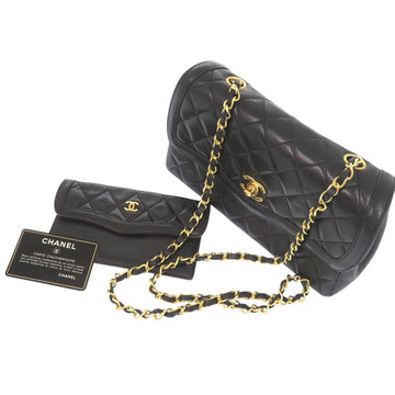 CHANEL Shoulder Bag lambskin black   Flap Matelasse