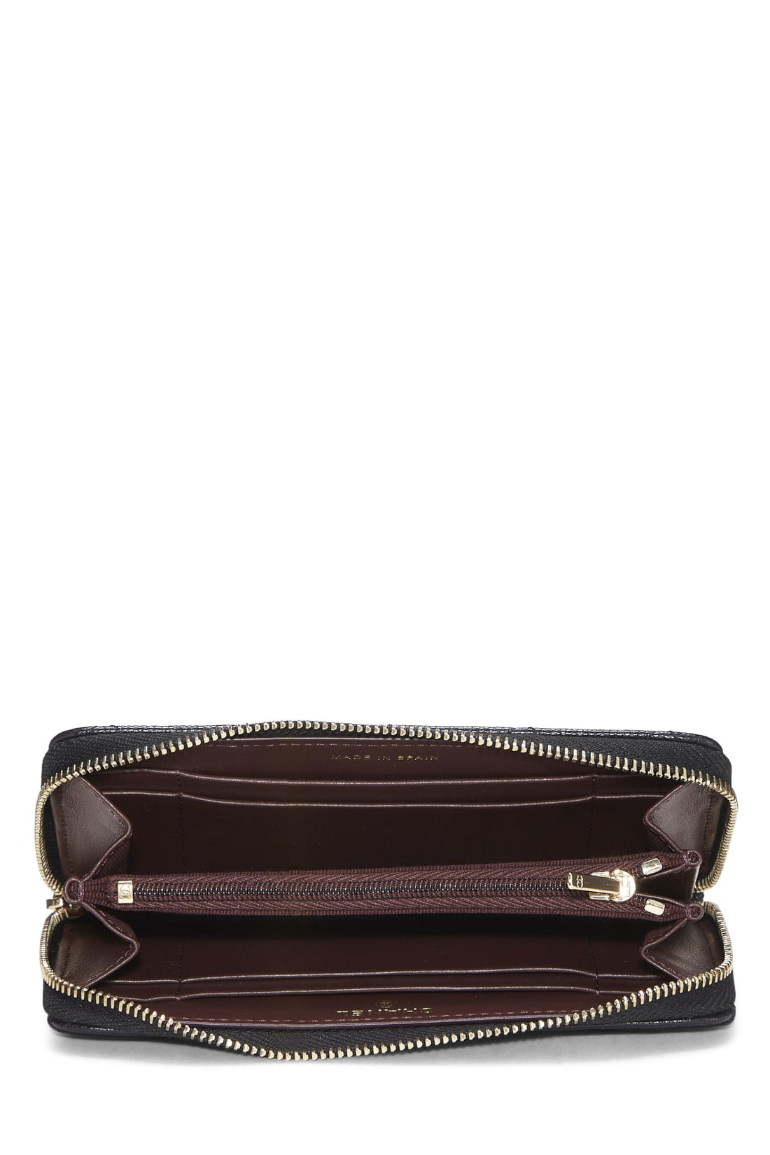 Chanel,  Black Quilted Caviar Zippy Small, Black