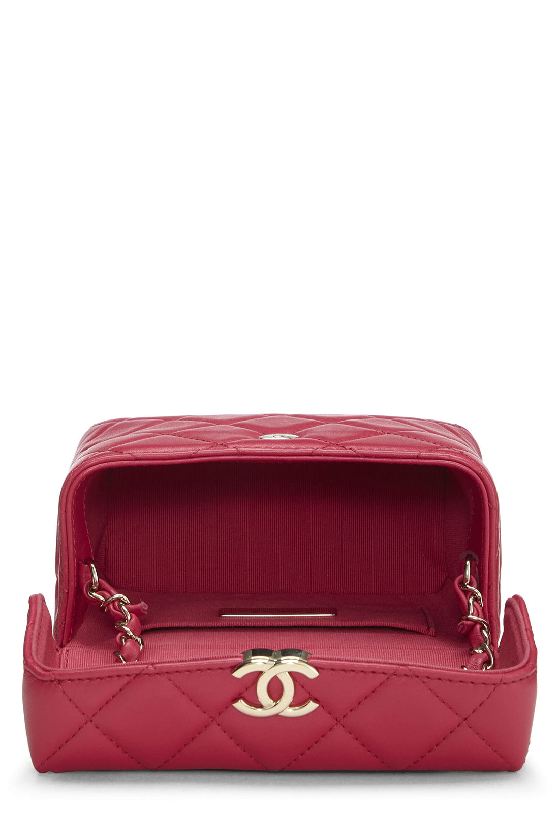 Chanel,  Pink Quilted Lambskin Box Bag Small, Pink