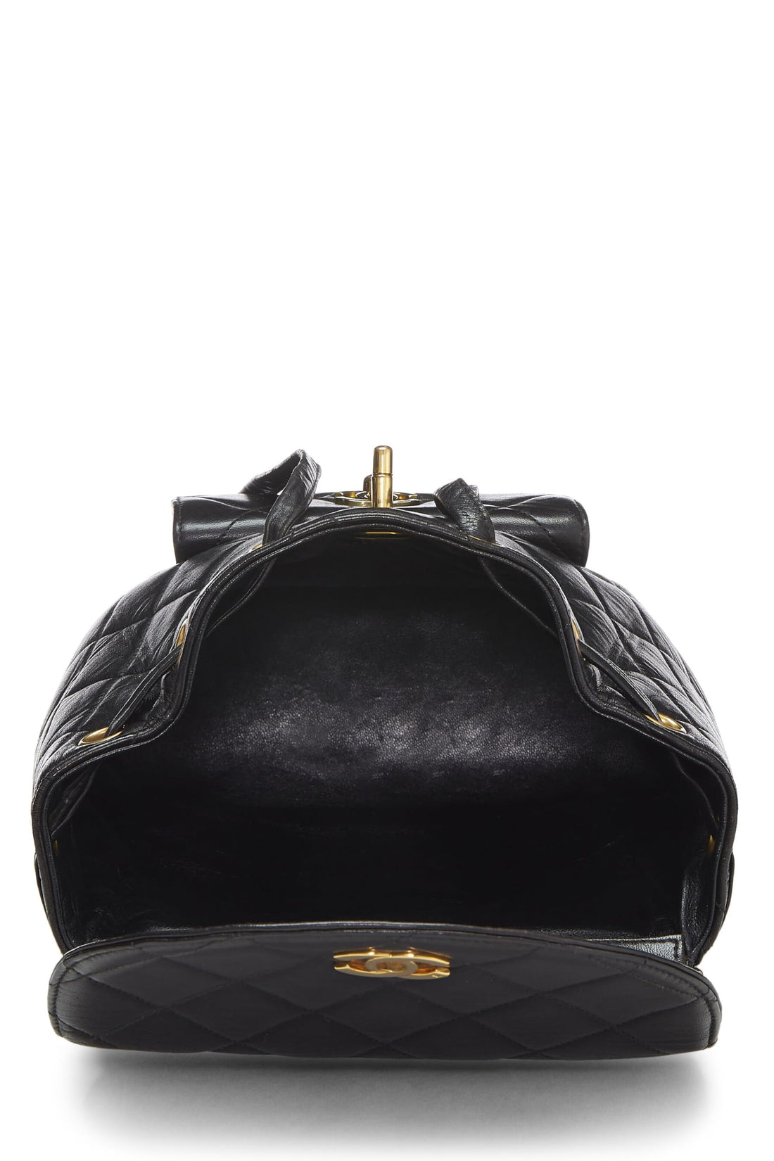Chanel,  Black Quilted Lambskin 'CC' Classic Backpack Medium, Black