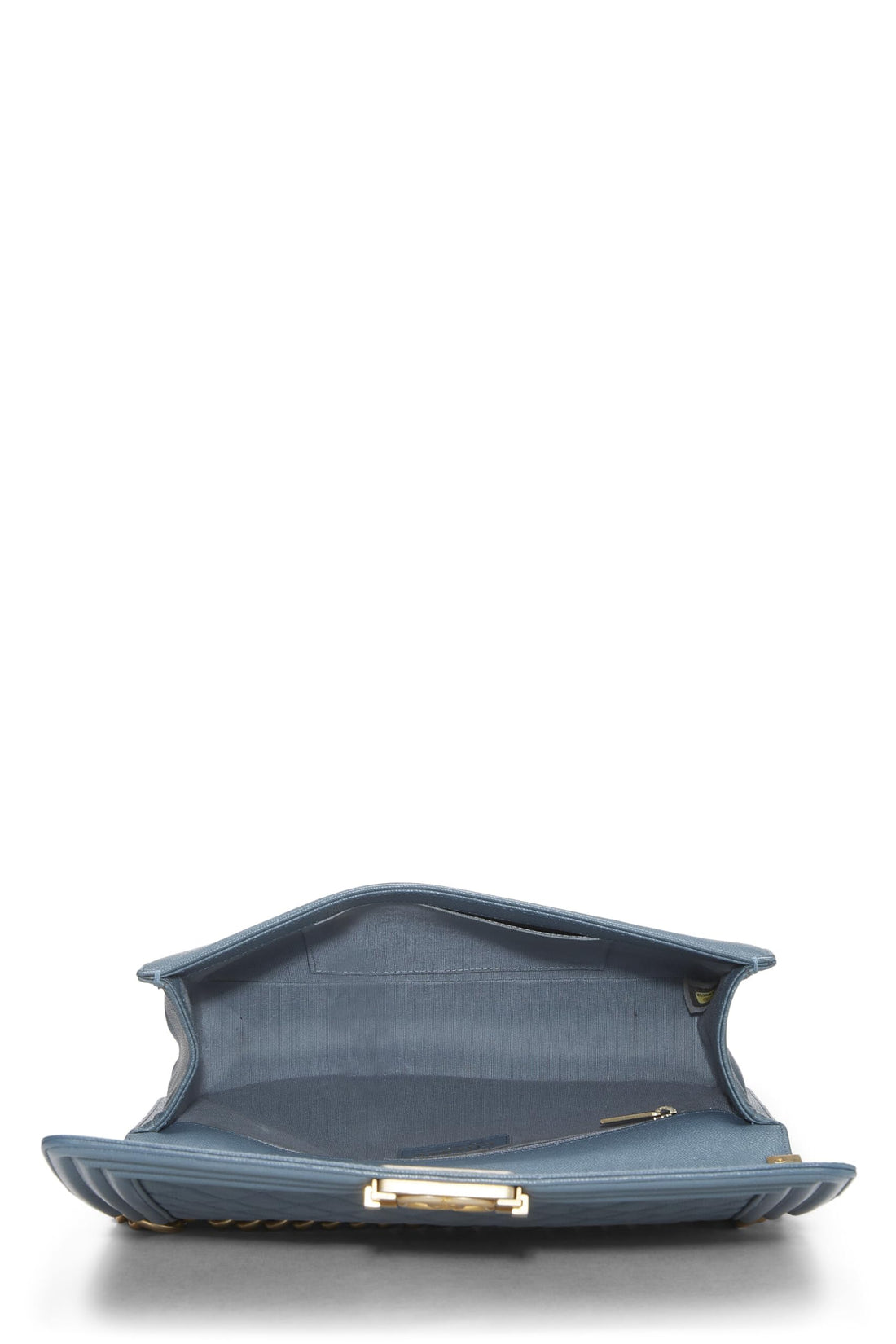 Chanel,  Blue Quilted Caviar Boy Bag Medium, Blue