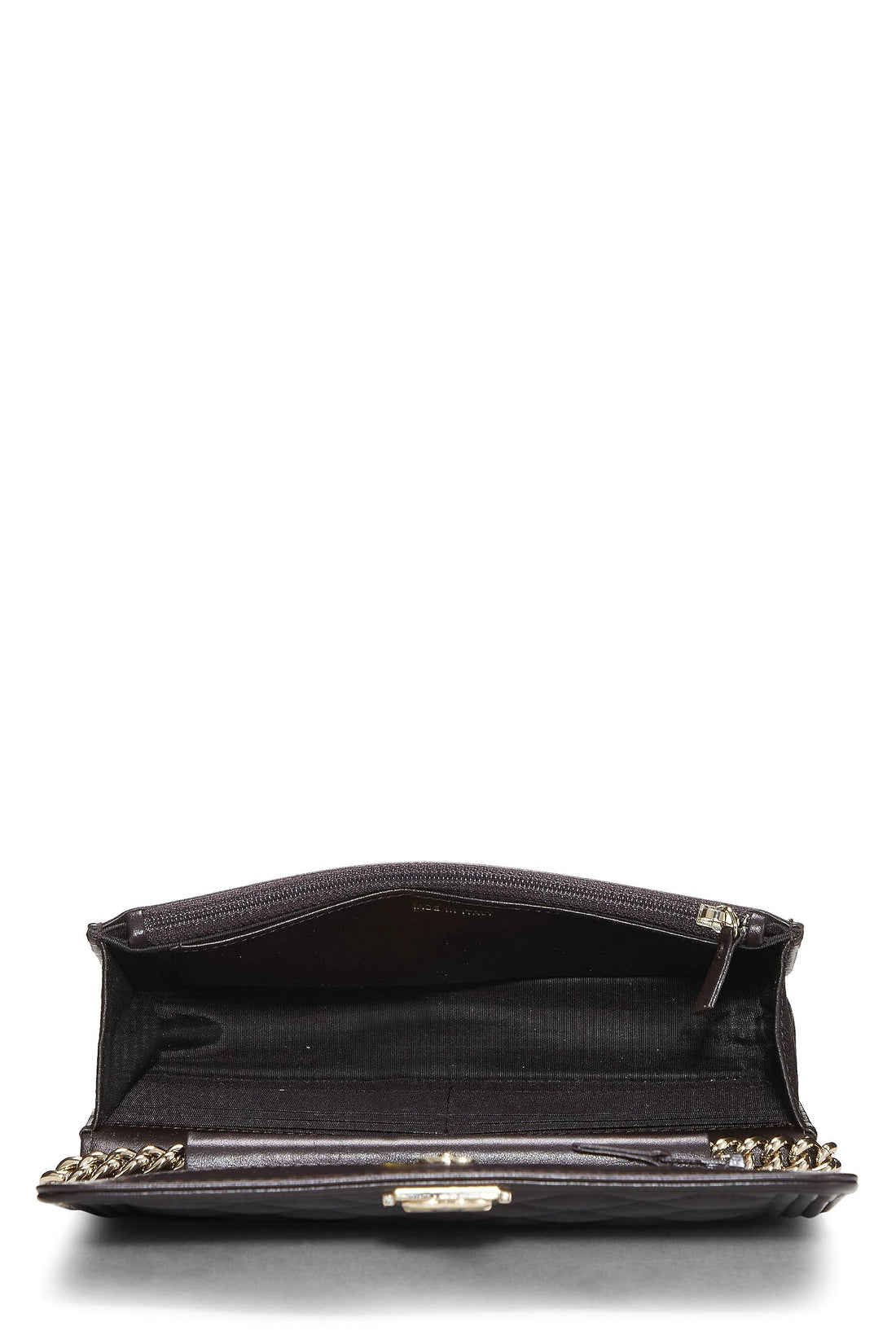 Chanel,  Brown Quilted Caviar Boy Wallet on Chain (WOC), Brown