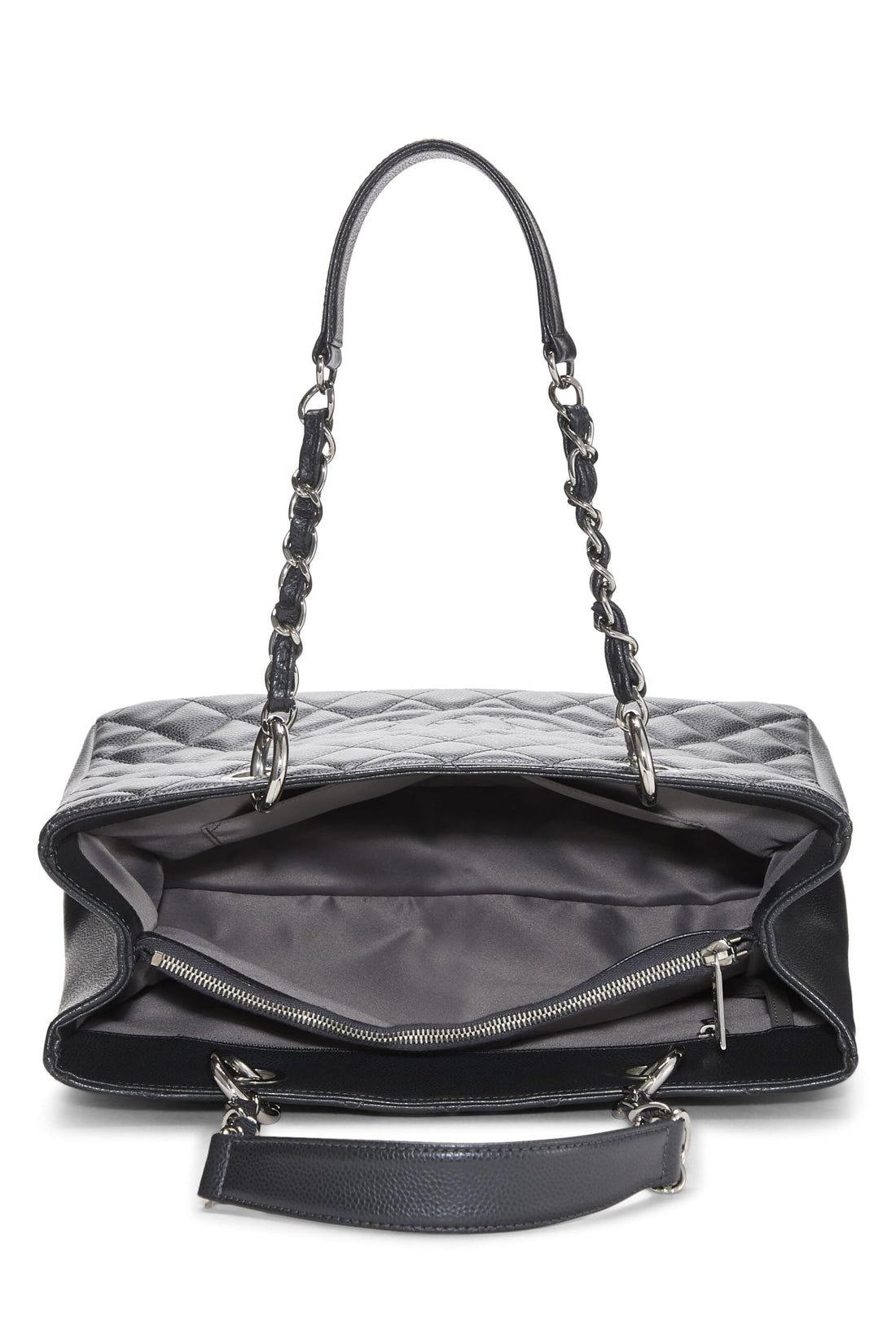 Chanel,  Grey Quilted Caviar Grand Shopping Tote (GST), Grey