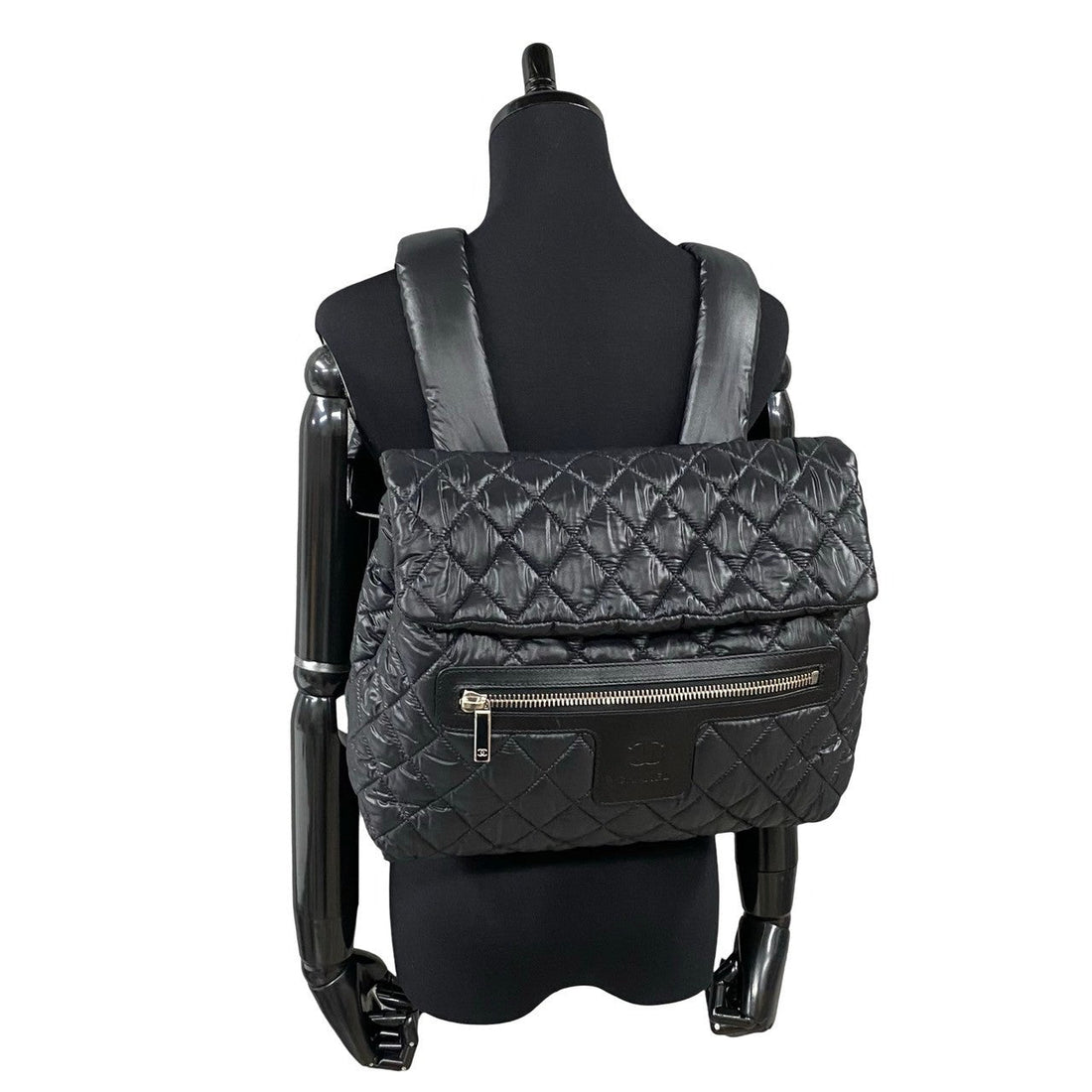 CHANEL Backpack leather black Coco cocoon quilting