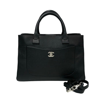 CHANEL Shoulder Bag leather black