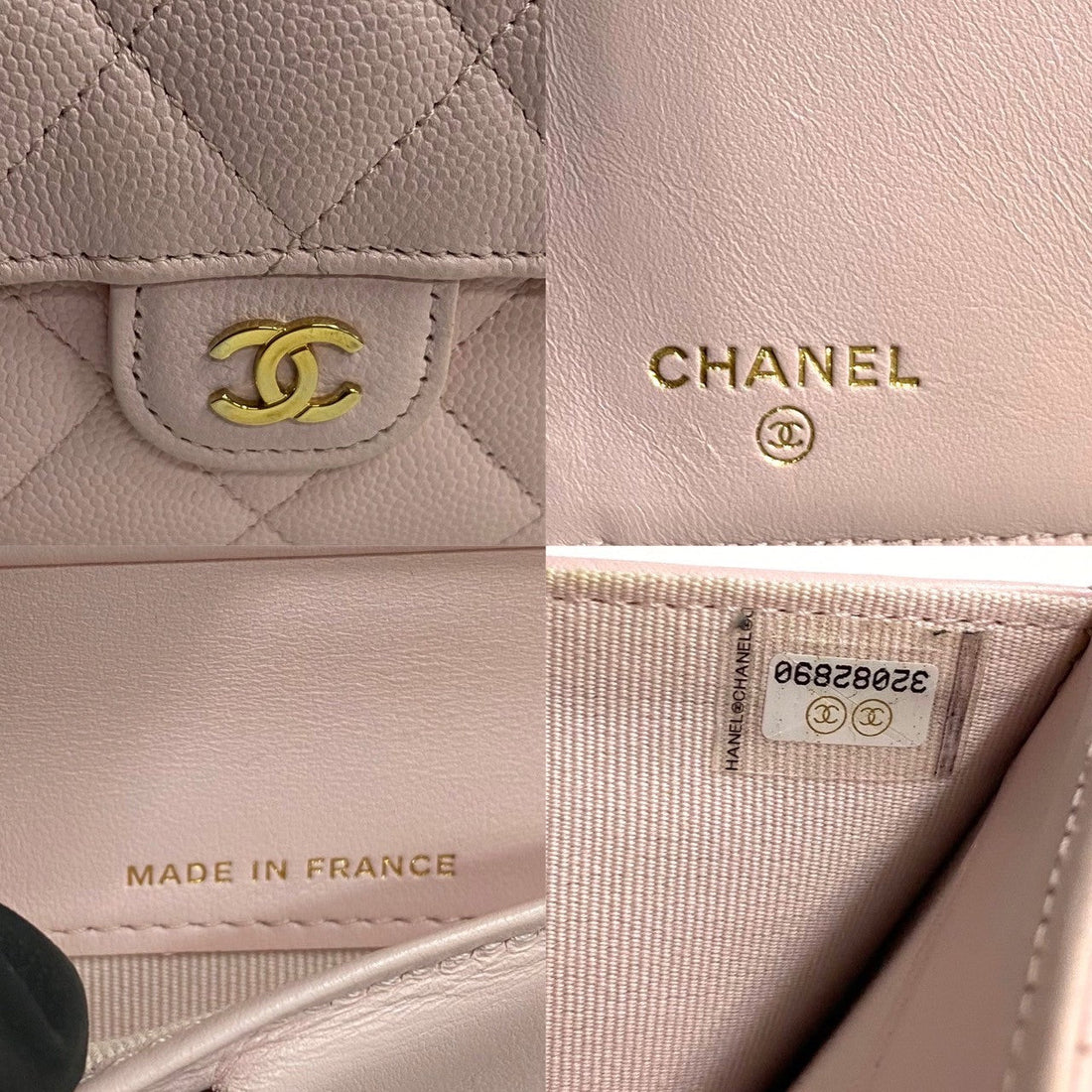 CHANEL Bifold Wallet leather pink Matrasse