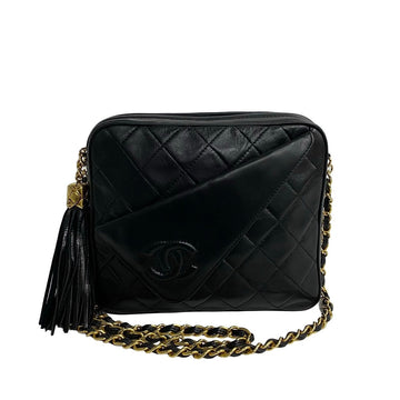 CHANEL Shoulder Bag lambskin black Matrasse