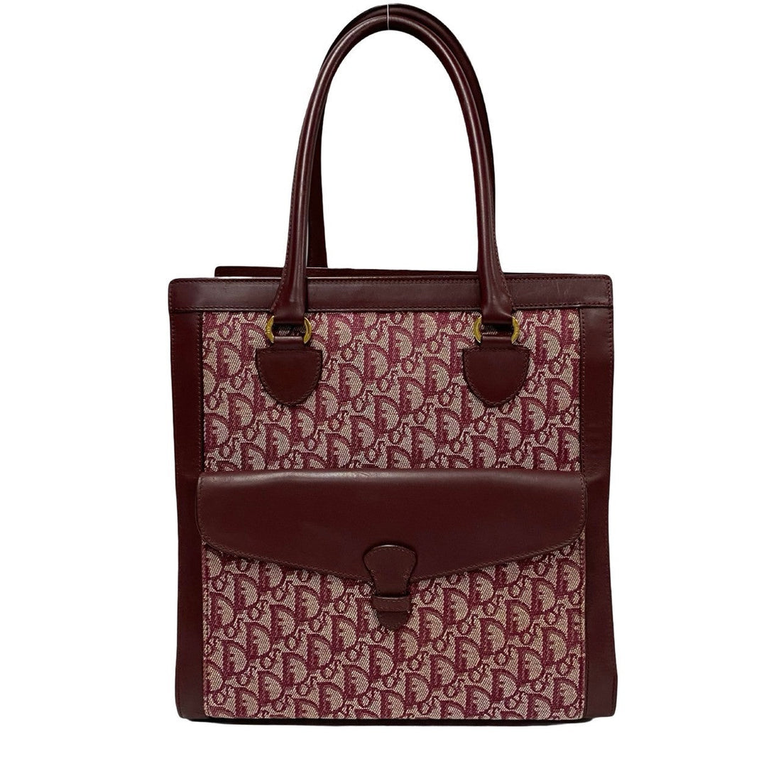 Christian Dior Trotter Canvas Leather Tote Bag