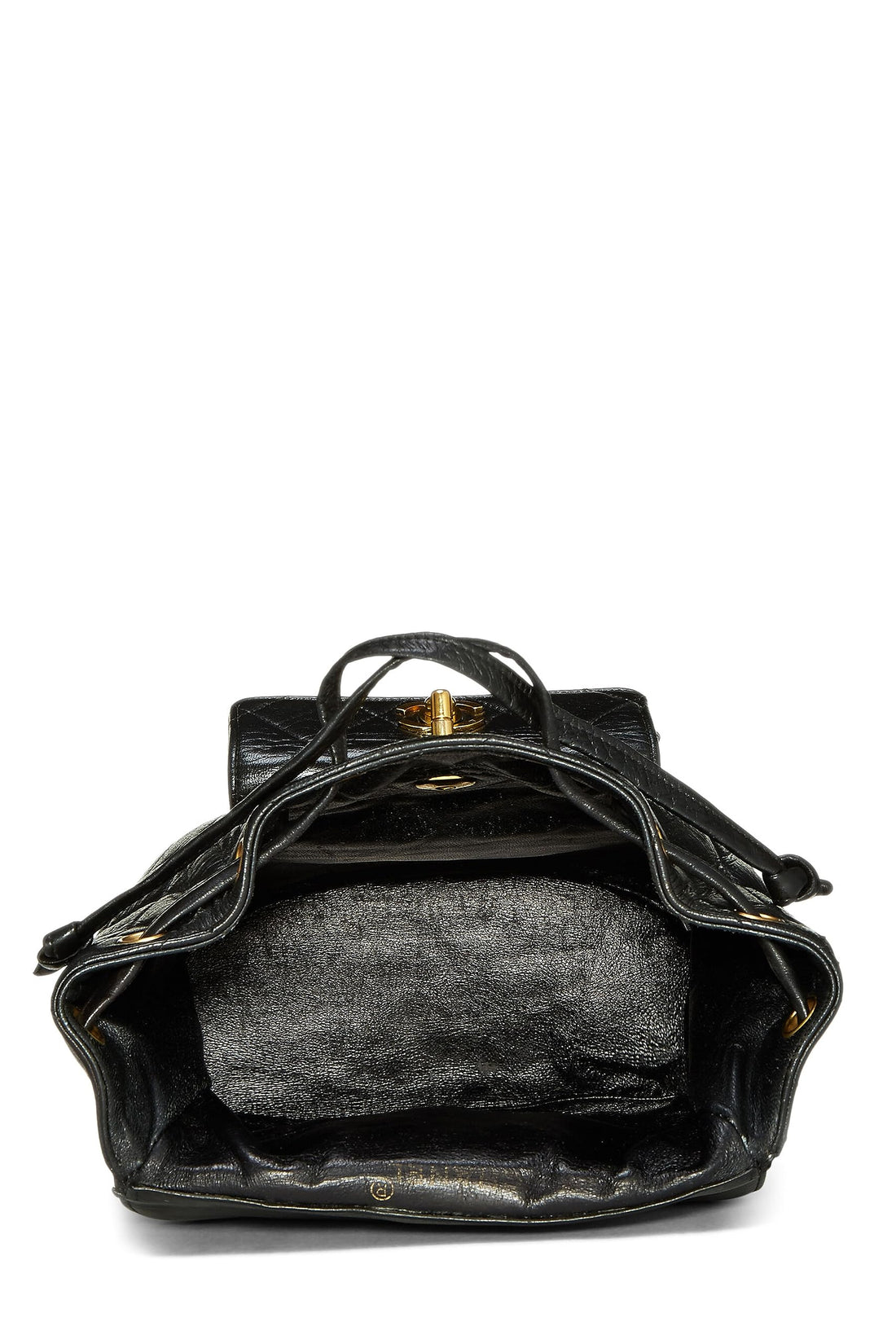 Chanel,  Black Quilted Lambskin 'CC' Classic Backpack Medium, Black