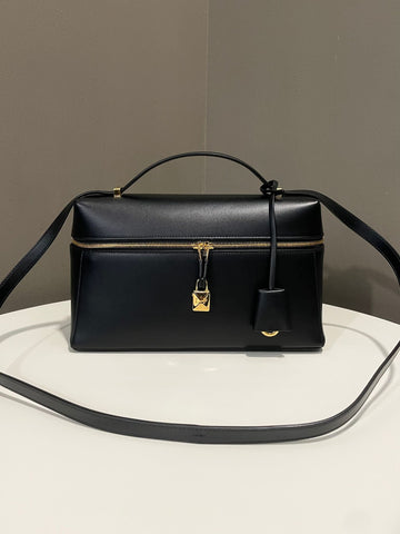 Loro Piana Extra Bag L27 Black Smooth Calfskin