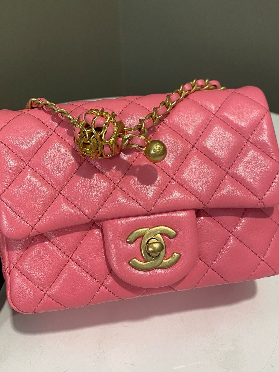 Chanel Pearl Crush Mini Square Pink Lambskin