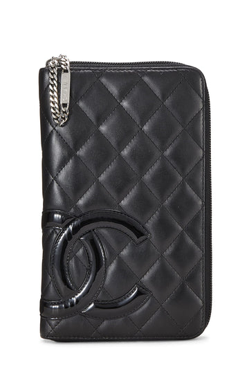 CHANEL,  Black Quilted Calfskin Cambon Ligne Travel Wallet, Black