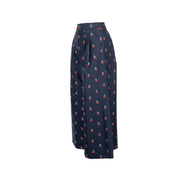 Gucci Size 36 Cherry Print Culotte Tro r Cotton/Wool Navy