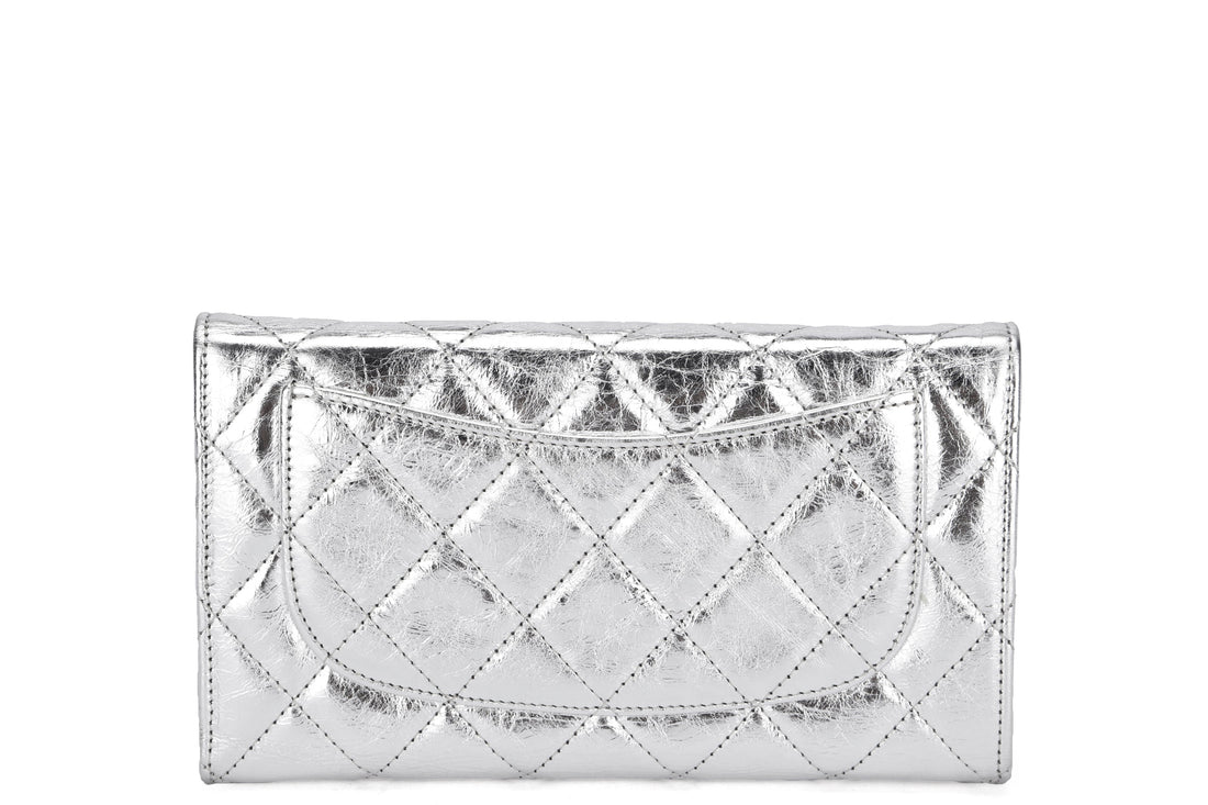 Chanel 2.55 Reissue Metallic Silver Fold Long Wallet (1187xxxx), with Box, no Dust Cover