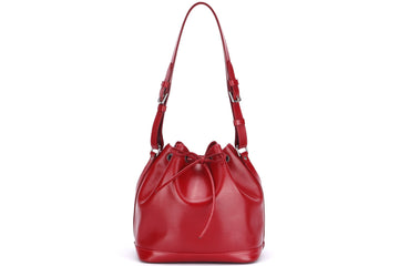 Louis Vuitton Petit Néonoé Red Epi Leather Bucket Bag (TJ1183), Silver Hardware, with Dust Cover