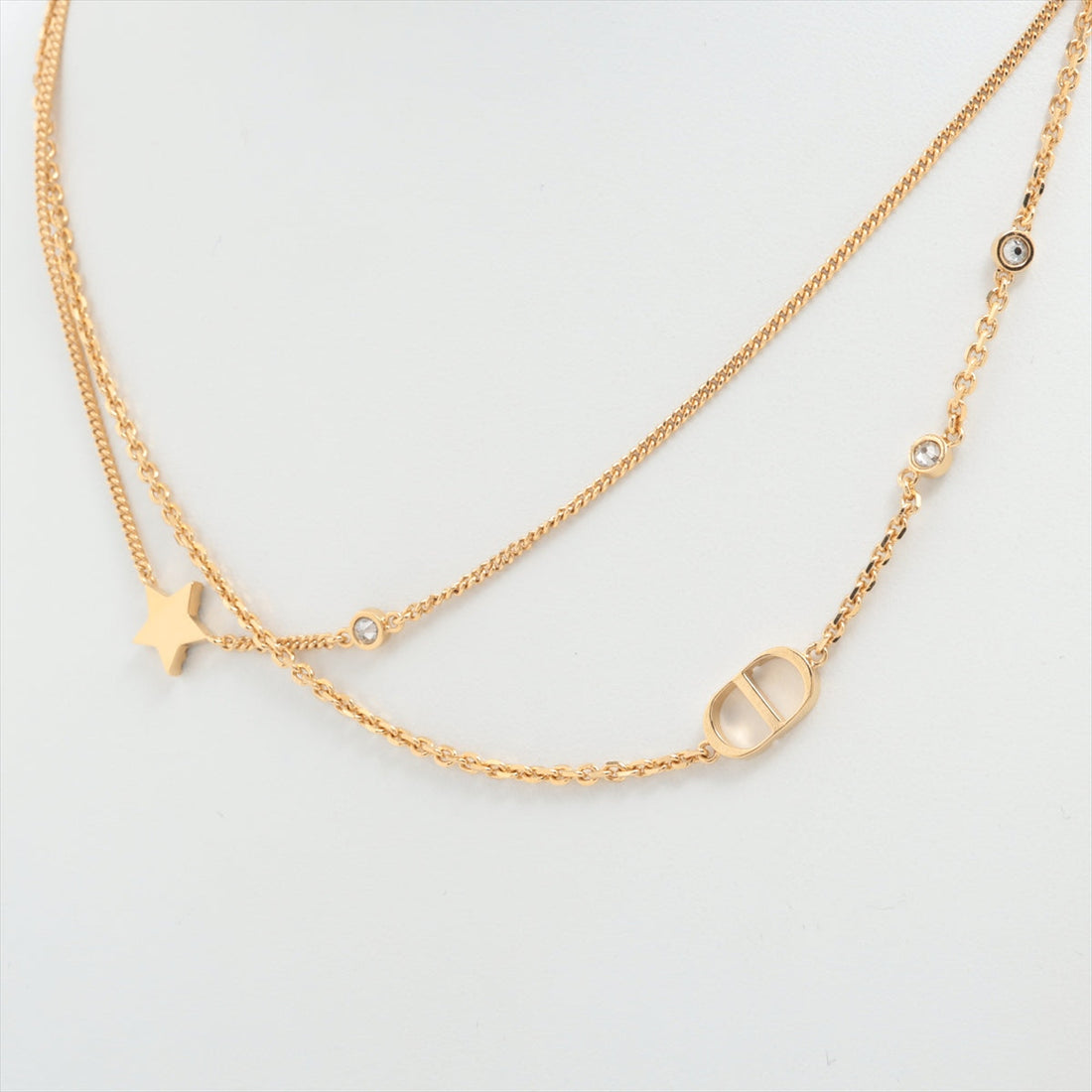 Christian Dior CD Star Rhinestone Gold Necklace Costume Jewellery