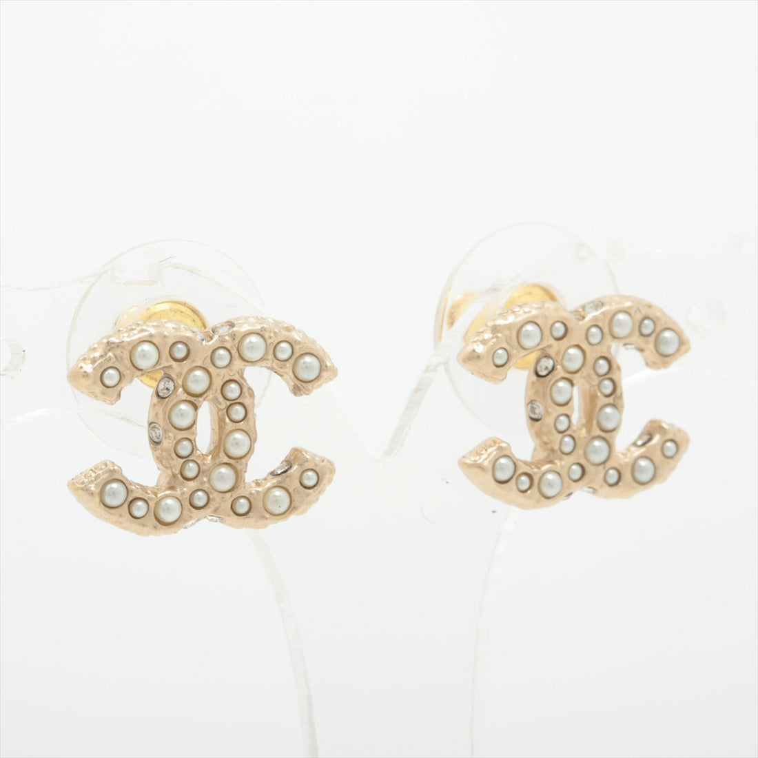 Chanel Coco Logo Gold Pearl Earrings Costume Jewellery 2024