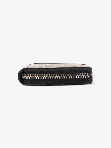 Gucci Zip Around GG Wallet Beige And Ebony GG Supreme / Black Coated Canvas