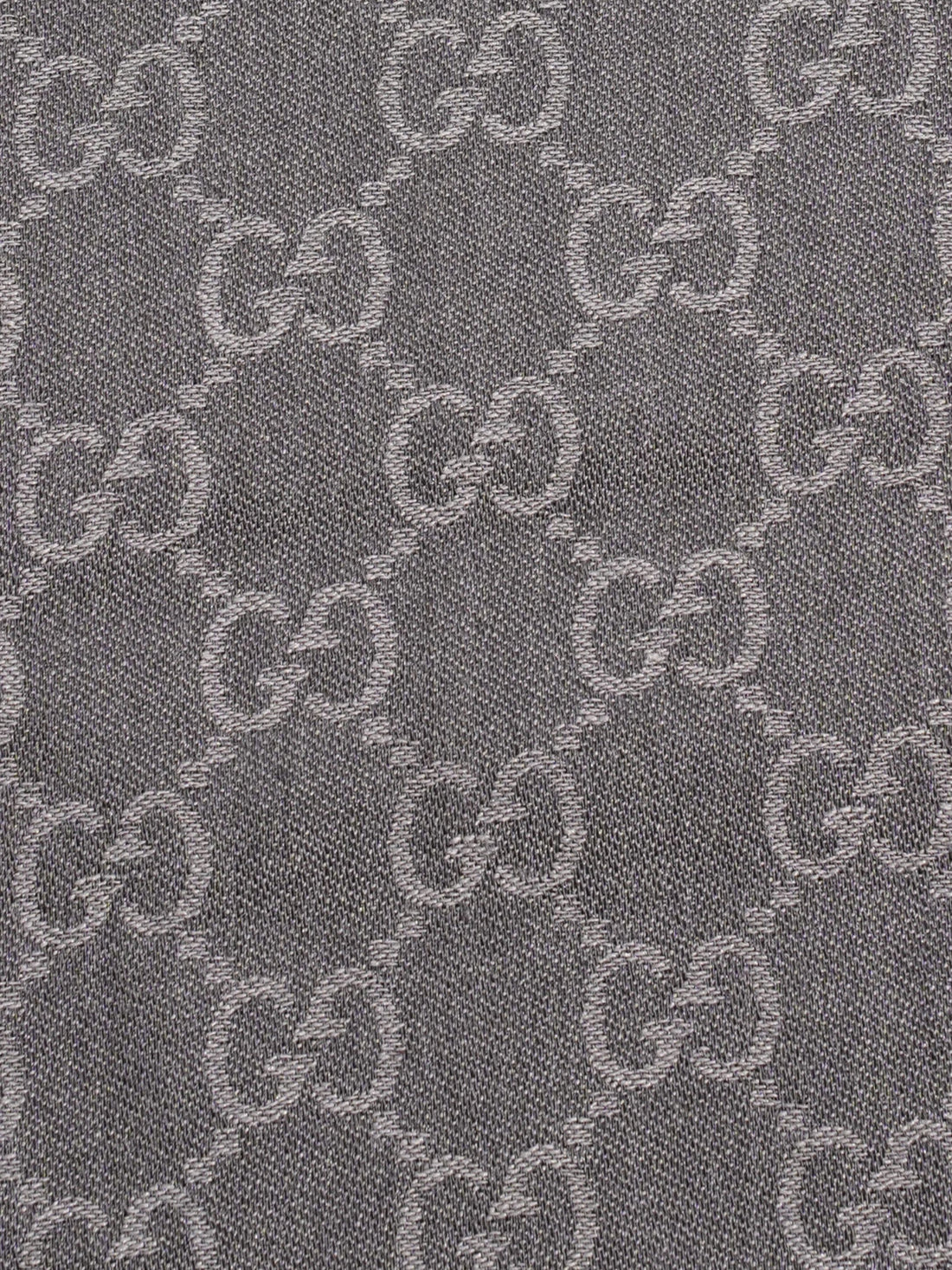 Gucci GG Logo Scarf Grey Wool 70 x 195cm