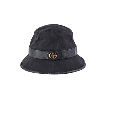 Gucci Monogram GG canvas Fedora Hat Small Black 57cm