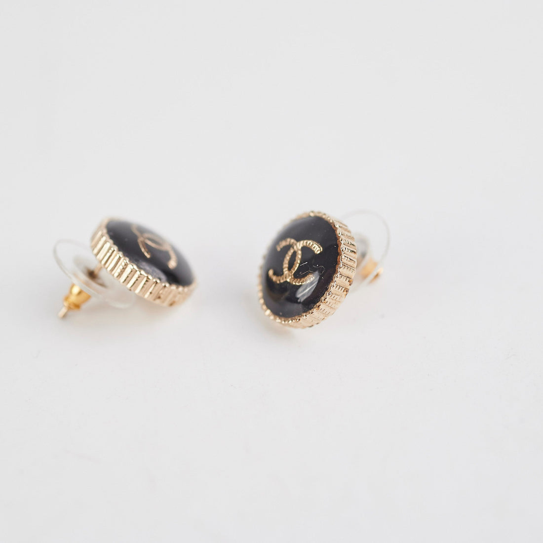 Chanel   Style Round Stud Earrings
