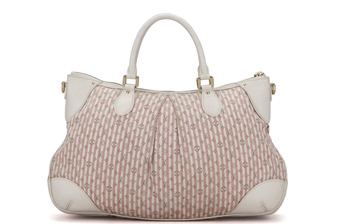 LOUIS VUITTON MINI LIN PINK CANVAS TWO WAY   SHOULDER BAG, WITH STRAP & DUST COVER