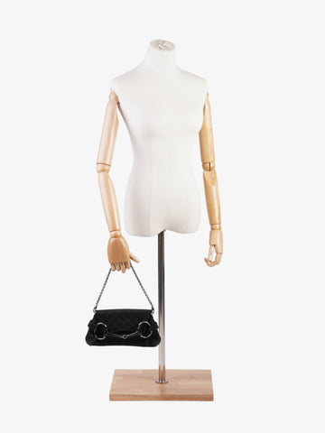 Gucci Horsebit Chain Clutch Black GG Supreme Canvas