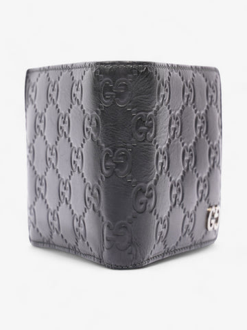Gucci Guccissima Compact Wallet Black Leather