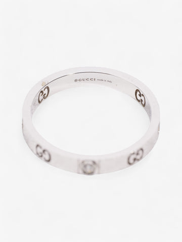 Gucci GG Cut Out Diamond Ring White Gold White Gold 18 (Circumference - 58mm)