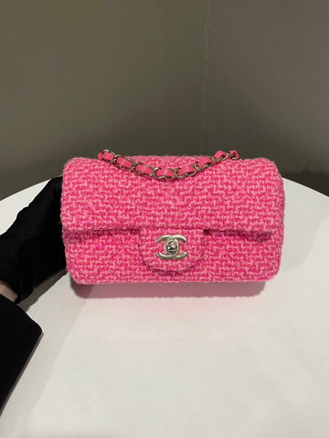 Chanel Classic Mini Rectangular Pink Tweed