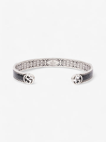 Gucci Interlocking G Bangle Black / Silver Silver Sterling 19